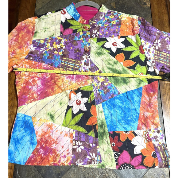 Vintage‎ Life Style Quilted Boho Artsy Patchwork Jacket Size M - Picture 6 of 7